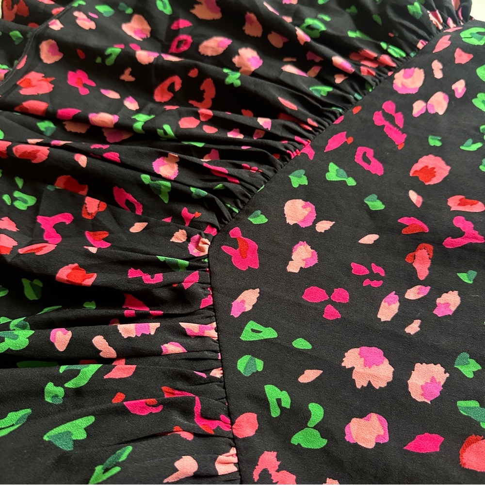 Never Fully Dressed Black Dress with Pink and Green Floral - Picture 8 of 9
